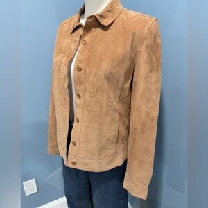 Isaac Mizrahi for Target Genuine Leather Suede Jacket Tan Size M